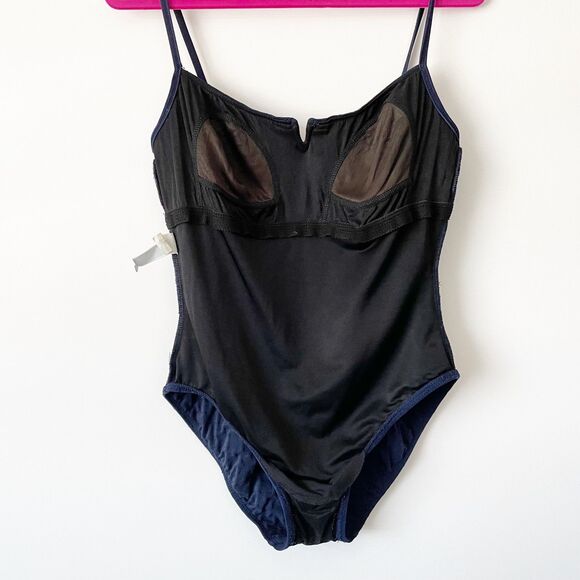 Magicsuit Navy Blue Textured High Leg One Piece Swimsuit 12 - Picture 6 of 13